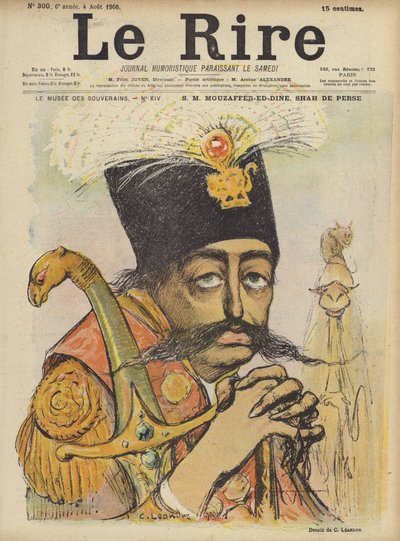 Mozaffer-Ed-Din，波斯的Shah，Le Rire的插图 作者 Charles Leandre