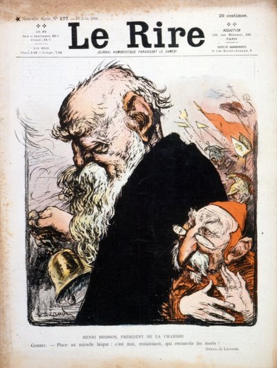 尤金-亨利-布里松的讽刺插图，1906年《愤怒》的封面（雕刻）。 作者 查尔斯·莱安德烈