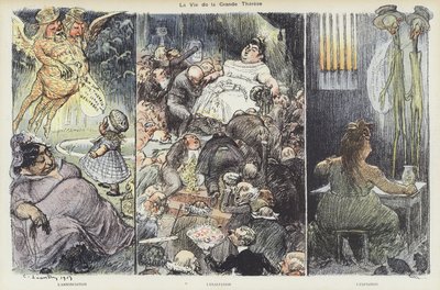 欺诈者Therese Humbert的生活。 Le Rire的插图 作者 Charles Leandre