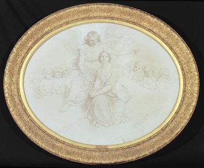 一个场景，描绘了约翰·米尔顿（约翰·米尔顿（1608-74）来自Comus的979-995行（画布上的油画和铅笔） 作者 查尔斯·洛克·伊斯特莱克