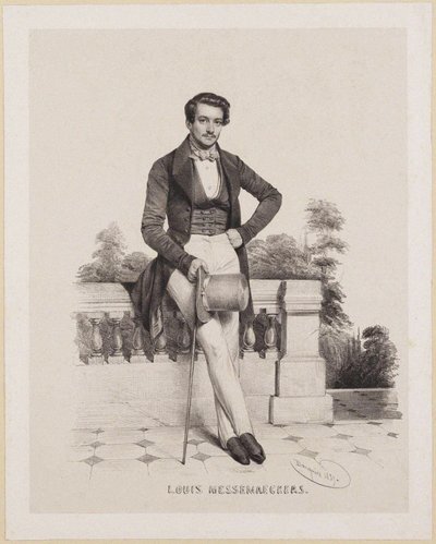 作曲家路易斯-梅塞梅克斯1809-1889的肖像，1837年。 作者 查尔斯·路易斯·鲍尼特