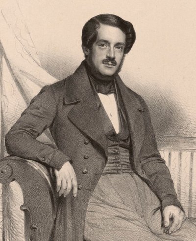 作曲家弗朗西斯科-马西尼1804-1863年的画像，1837年。 作者 Charles Louis Baugniet