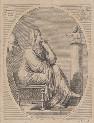 巨大的石头，根据Eliz.Cheron, 1665-1728. 作者 查尔斯·路易斯·西蒙诺