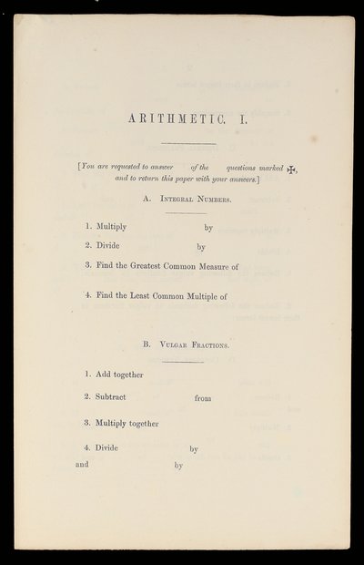 算术，牛津大学出版社，c.1870（印刷） 作者 查尔斯·路德维奇·道奇森