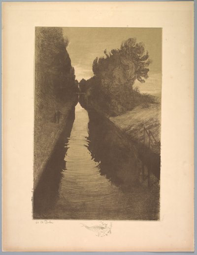 景观套件：景观，板1，注释，一条鱼，1892-1893年。 作者 查尔斯·玛丽·杜拉克