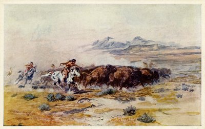 CM Russell的Buffalo Hunt 作者 查尔斯·马里恩·拉塞尔