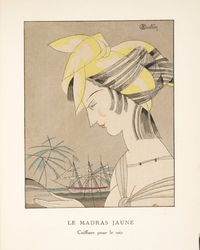 黄色马德拉斯，来自时装系列，1920年（模版印刷） 作者 查尔斯·马丁