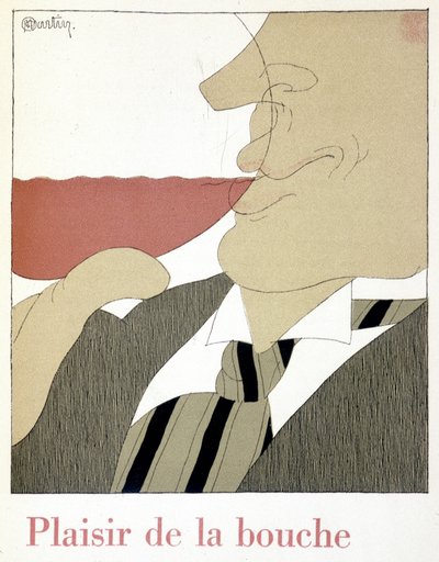 口腔的乐趣 - 在“Monseigneur le vin”中，查尔斯·马丁（Charles Martin，1884-1934 年）的画作，Etablissements Nicolas 分册 作者 查尔斯·马丁