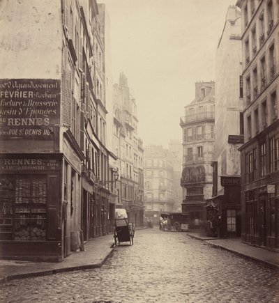 伦巴第街，从拉旺迪耶斯圣奥普尔街开始，1864年。 作者 Charles Marville