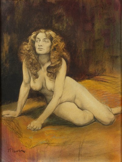 躺着的女性裸体，约1895年。 作者 查尔斯·莫林