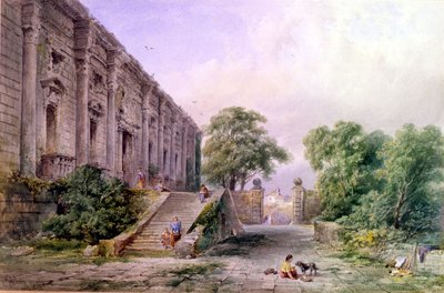 1879年诺丁汉城堡东面的视图（纸上的wc） 作者 查尔斯·麦克阿瑟