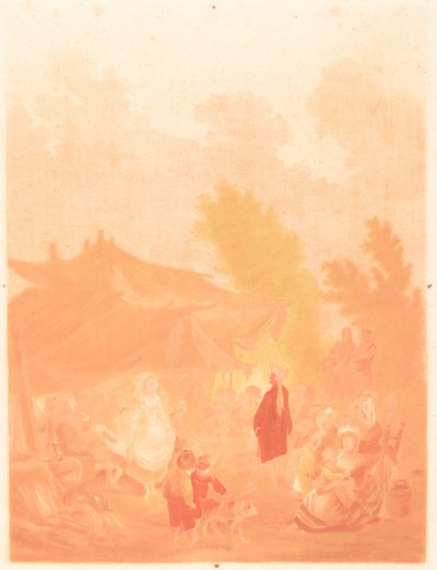 乡村婚礼，1785年。 作者 查尔斯·梅尔基奥·Descourtis