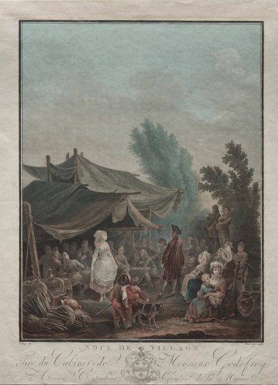乡村婚礼，1785年。 作者 查尔斯·梅尔基奥·Descourtis