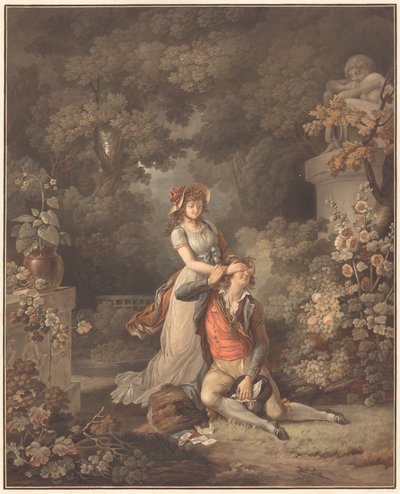 惊奇的恋人 作者 Charles Melchior Descourtis after Jean Frederic Schall