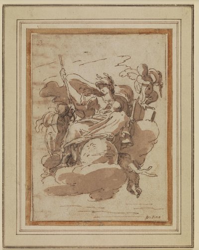 坐在云朵上的寓意女性形象 作者 尼古拉斯·普桑（Nicolas Poussin）