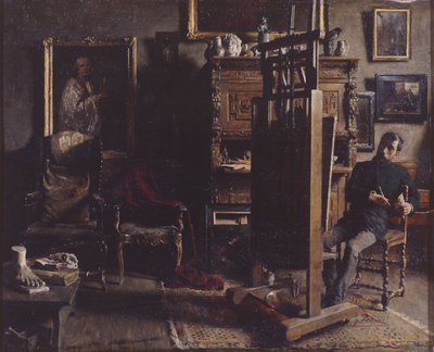 画家 Jules Lambeaux 的工作室 作者 查尔斯·梅滕斯