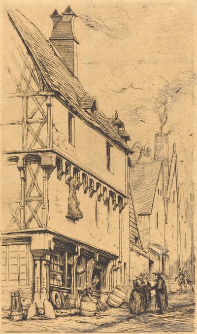 布尔日的老房子，有时被称为 "音乐家之家"(Ancienne habitation à Bourges, dite "La Maison du Musicien") 作者 查尔斯·梅里昂