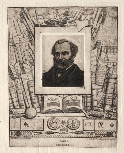 南特的阿曼德·瓜罗（Armand Gueraud），印刷工和文人，1862年。 作者 查尔斯·梅里昂