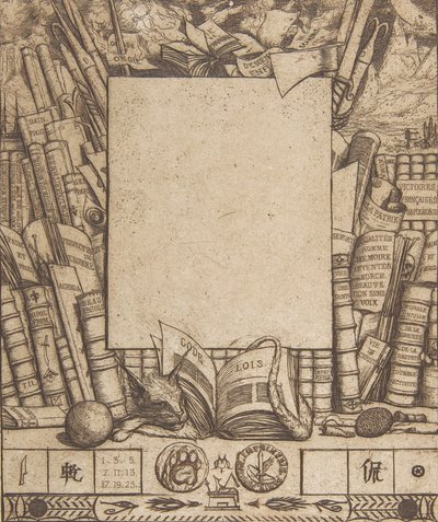 阿尔芒-盖罗肖像的画框设计，1862年。 作者 查尔斯·梅里昂