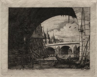 巴黎蚀刻：巴黎圣母院拱门，1853年。 作者 查尔斯·梅里昂