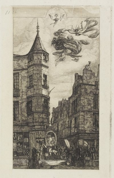 房子有炮塔，第22号，1861年 作者 查尔斯·梅里昂