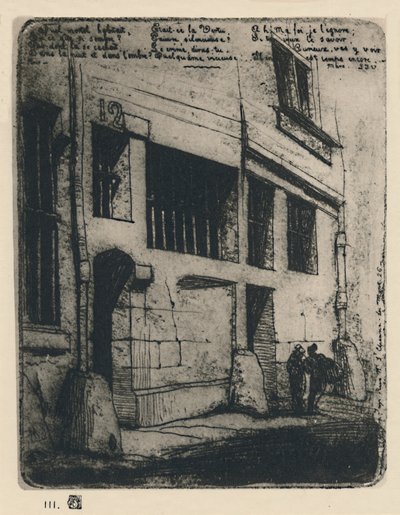 La Rue Des Mauvais Garcons第三州，5 x 3 78英寸，1854年，1927年 作者 查尔斯·梅里昂