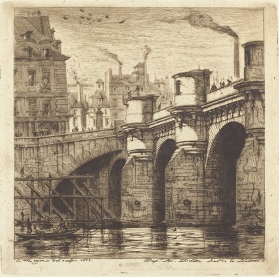 Le Pont Neuf, 巴黎 作者 查尔斯·梅里昂
