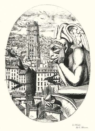 Le Stryge (石版画) 作者 查尔斯·梅里昂