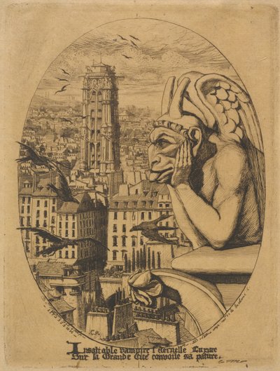 吸血鬼》（Le stryge）。 作者 查尔斯·梅里昂