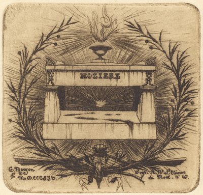 Le tombeau de Molière, au Père-Lachaise, Paris（莫里哀墓，位于巴黎 Père-Lachaise 公墓内） 作者 查尔斯·梅里昂