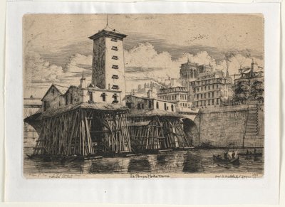 巴黎圣母院泵房，1852年。 作者 查尔斯·梅里昂