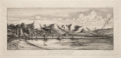 1845 年，班克斯半岛阿卡罗阿烧炭角附近的围网捕鱼 作者 查尔斯·梅里昂