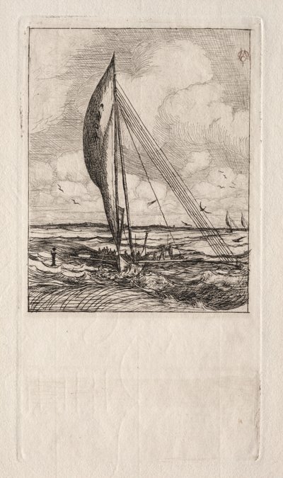 迅速航行的Proa，大洋洲马尔格雷夫群岛，1866年。 作者 查尔斯·梅里昂