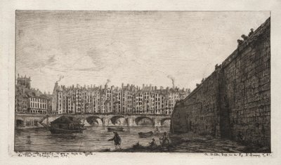 巴黎交换桥，约建于1784年，1855年。 作者 查尔斯·梅里昂