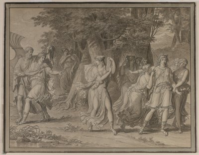 导师敦促的Telemachus，离开卡里普索岛，1800年。 作者 查尔斯梅尼尔