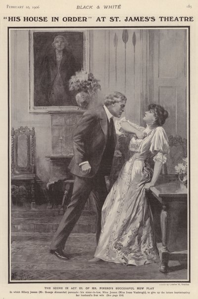 英国演员乔治·亚历山大 (George Alexander) 和艾琳·范布鲁 (Irene Vanbrugh) 在伦敦圣詹姆斯剧院 (St James