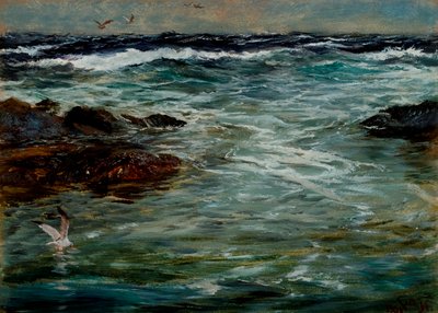 1901年在康沃尔郡Portscatho的海洋研究 作者 Charles Napier Hemy