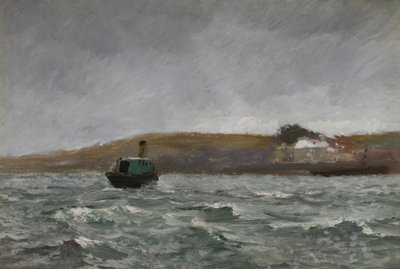 拖船海景（纸上油） 作者 查尔斯·纳皮尔·海米