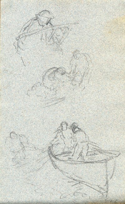 写生簿（粉笔（白色）和铅笔在纸上） 作者 查尔斯·纳皮尔·海米
