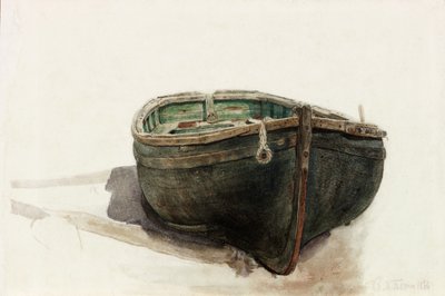 研究小艇（铅笔和水彩纸） 作者 查尔斯·纳皮尔·海米