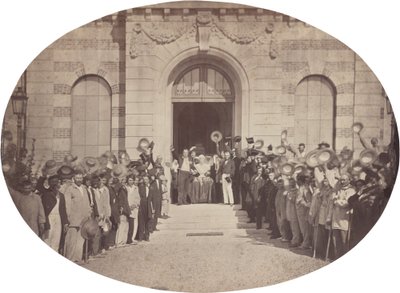 Asile Impérial de Vincennes: 8月15日，向皇帝敬礼，1859年。 作者 查尔斯·内格雷