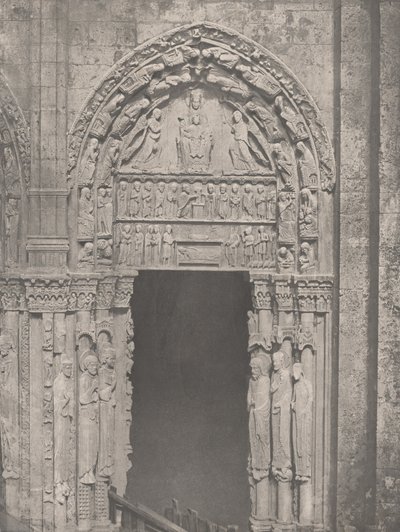 沙特尔大教堂，西坡，右门，十二世纪（Chartrale de Chartres, Côté Occidental, Porte Latérale de Droite, XIIe Siècle） 作者 查尔斯·内格雷