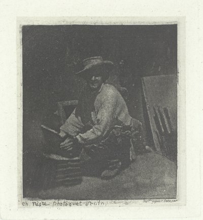 跪着的梅森，1854年2-3月，1982年印刷。 作者 查尔斯·内格雷