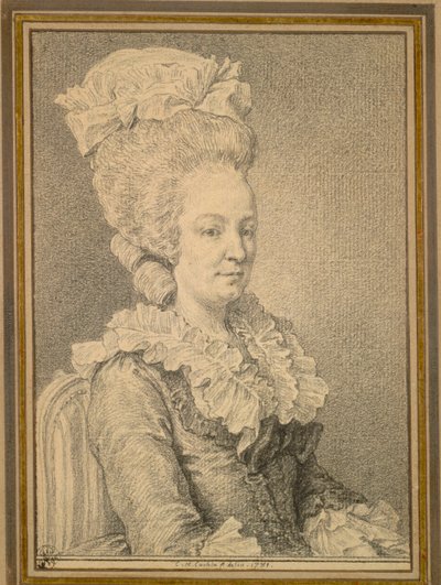 《半身人像画像》，1781年。 作者 查尔斯·尼古拉斯·科钦