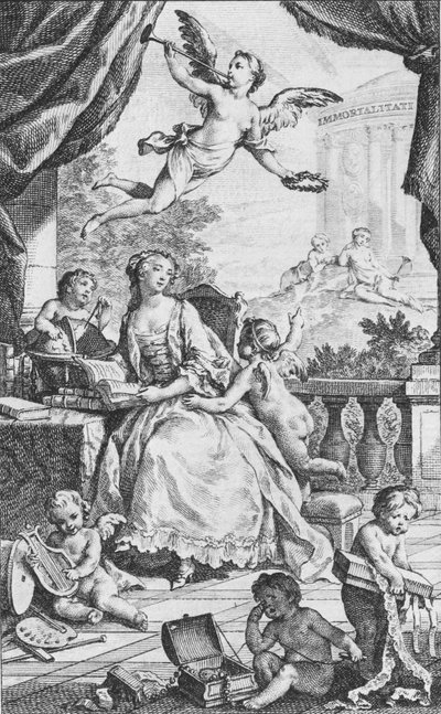蓬巴杜夫人的画像，约1745年。 作者 查尔斯·尼古拉斯·科钦