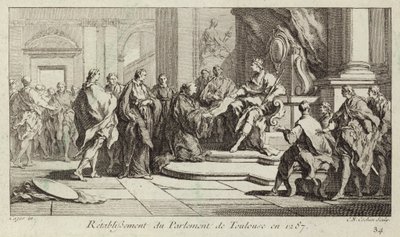 法国图卢兹议会的重新建立 作者 Charles Nicolas II Cochin
