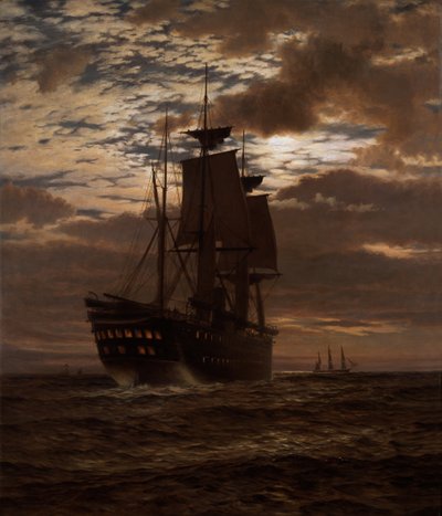 The Last Indian Troopship，HMS&39;Malabar&39;，1881 作者 查尔斯·帕森斯·奈特