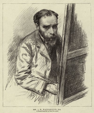 J W Waterhouse 先生, RA (石版画) 作者 查尔斯·保罗（后）雷诺阿德