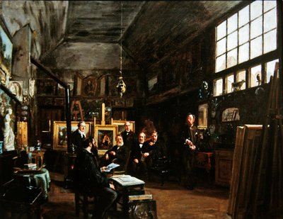 1874年后，艺术之友协会董事会会议 作者 Charles Paul Etienne Desavary