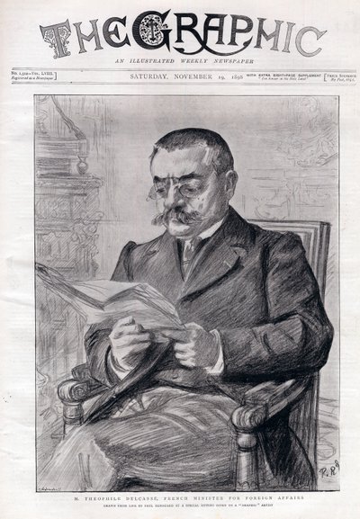 Theophile Delcasse（1852-1923）的肖像，法国政治家和外交部长。 作者 查尔斯·保罗·雷诺德